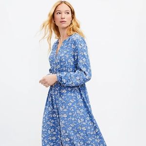 NWT LOFT Floral Midi Shirt Dress